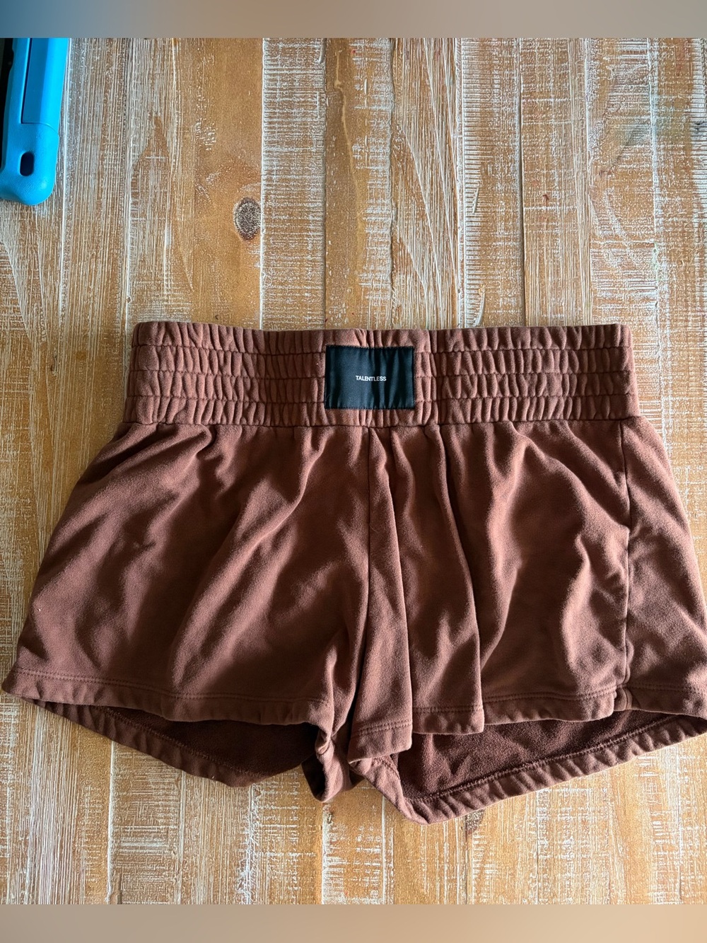Talentless Brown High Rise Lounge Shorts XL Wide Smocked Waist Minimalist